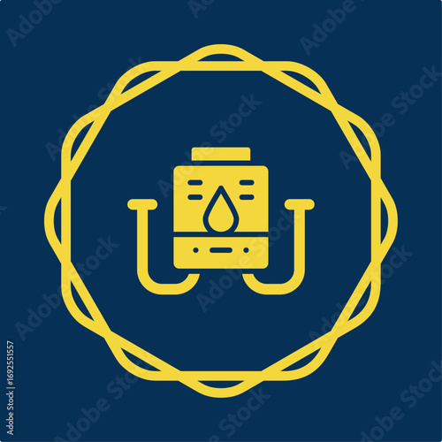 Water Boiler symbol trendy artwork useful vector Illustration circle design ravishing colorful background