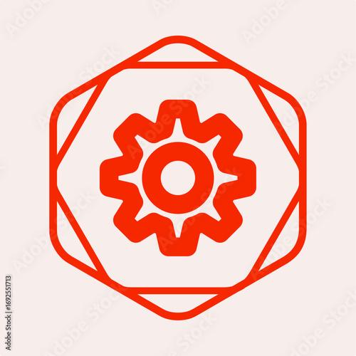 Gear symbol artwork trendy useful vector Illustration design beautiful colorful background