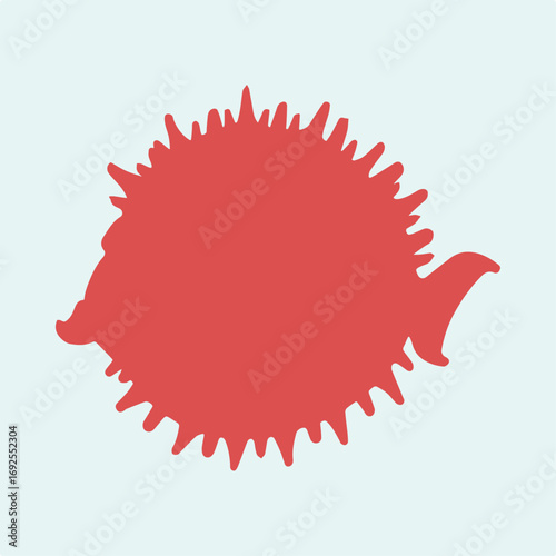 Puffer fish symbol artwork trendy useful vector Illustration design lovely colorful background