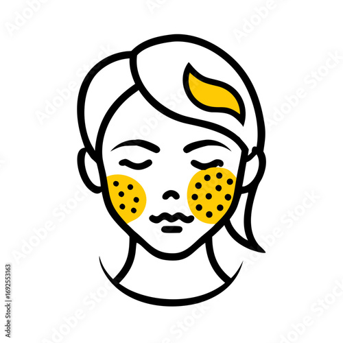 Acne Treatment hand drawing icon for web and graphic design