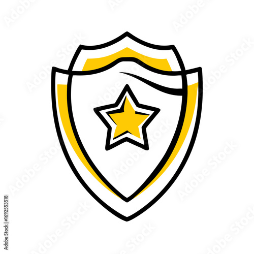 Army Soldier Badge Shield hand drawing icon for web and graphic design