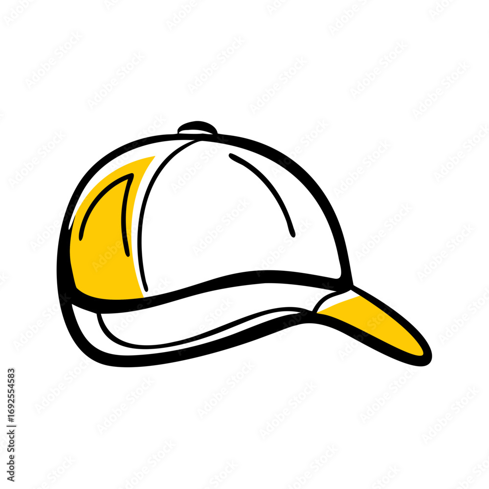 Fototapeta premium Baseball Cap Headwear hand drawing icon for web and graphic design
