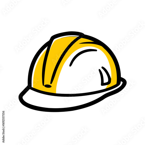 Construction Helmet hand drawing icon for web and graphic design