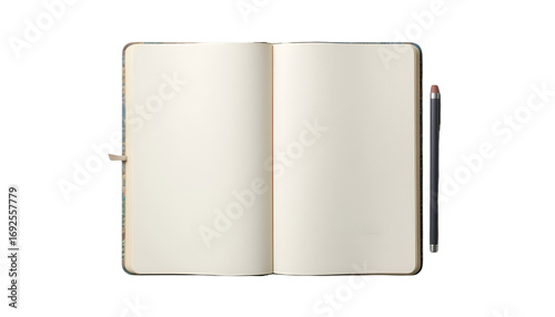Blank Notebook and Pencil for Writing and Creative Ideas
