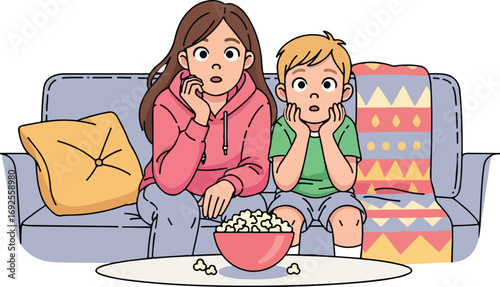 sibling watching something