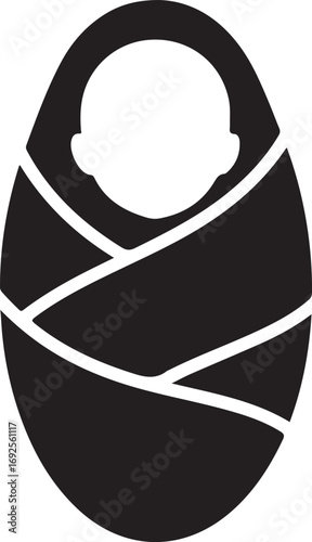  swaddle silhouette vector isolated on white background