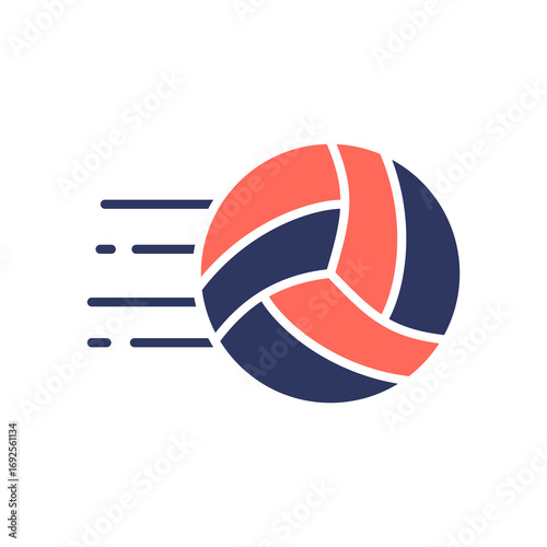 Volleyball glyph color icon