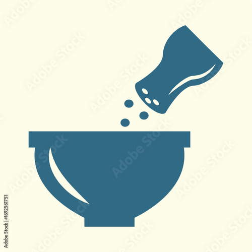 Bowl with salt symbol artwork trendy useful vector Illustration design cute colorful background