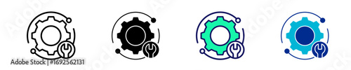 Gear Circuit  Icon Set Multiple Style Collection
