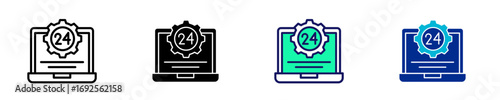 24-7 Support  Icon Set Multiple Style Collection