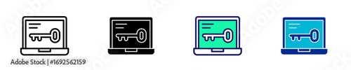 Computer Key Access  Icon Set Multiple Style Collection