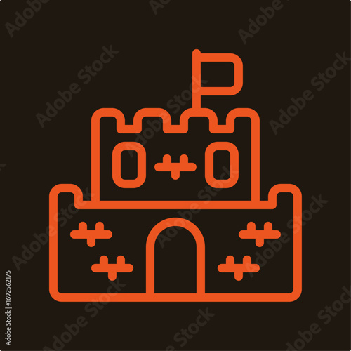 Castle symbol artwork trendy useful vector Illustration design handsome colorful background