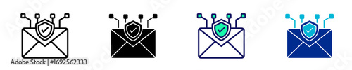 Email Security  Icon Set Multiple Style Collection