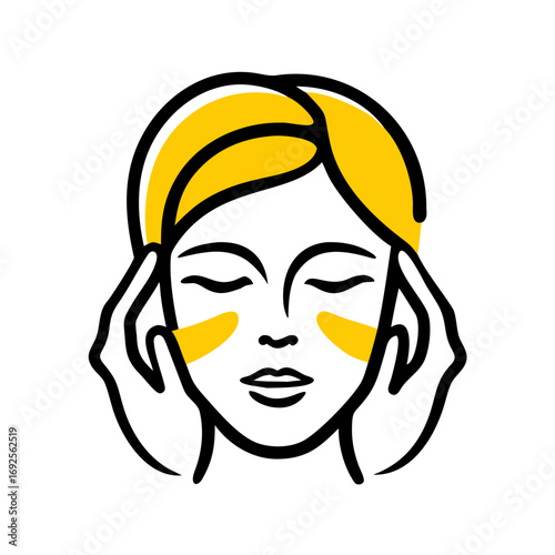 Facial Treatment hand drawing icon for web and graphic design