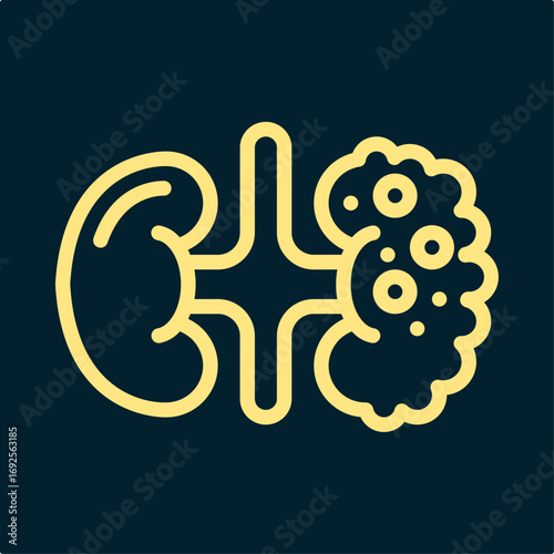Kidney symbol artwork trendy useful vector Illustration design pretty colorful background