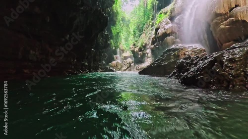 small waterfall in the forest