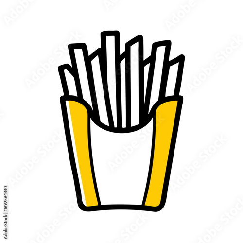 French Fries hand drawing icon for web and graphic design