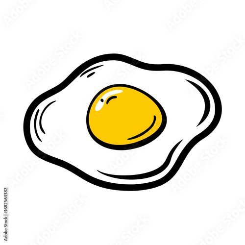Fried Egg hand drawing icon for web and graphic design