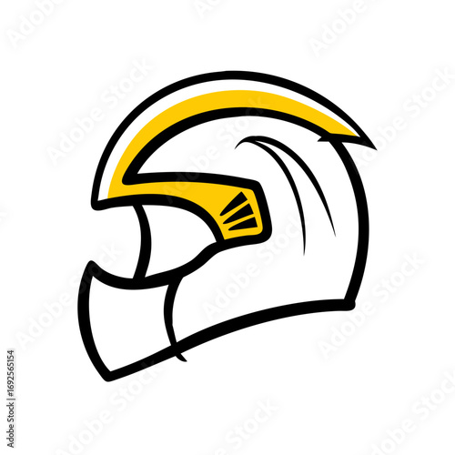 Helmet hand drawing icon for web and graphic design