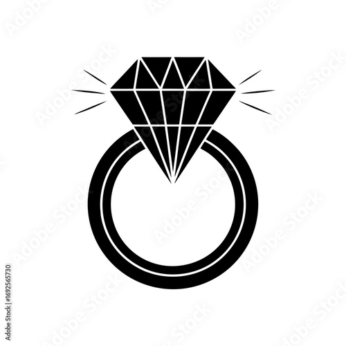 diamond ring icon for jewelry store 