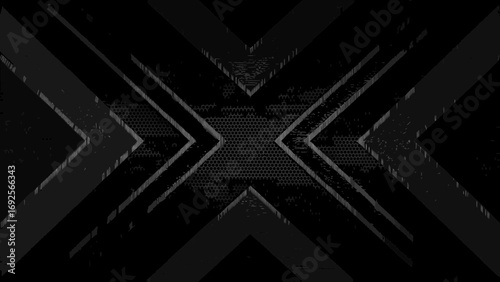 Dark abstract geometric background with textured hexagonal pattern and diagonal lines