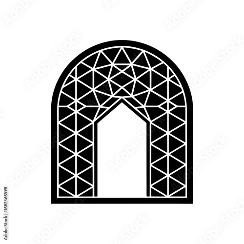 moroccan arch with zellige tiles  geometric vector