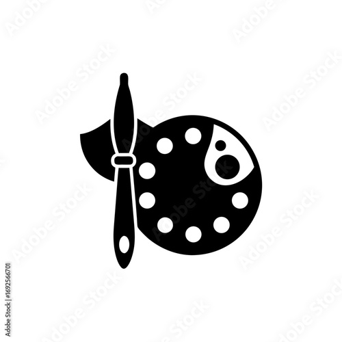 paint brush palette icon for art studio 