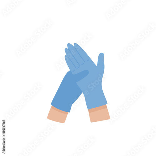 Pair of light-blue nitrile gloves, ready for use.