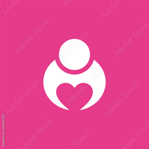 Heart Care Illustration Logo Design Vector Template