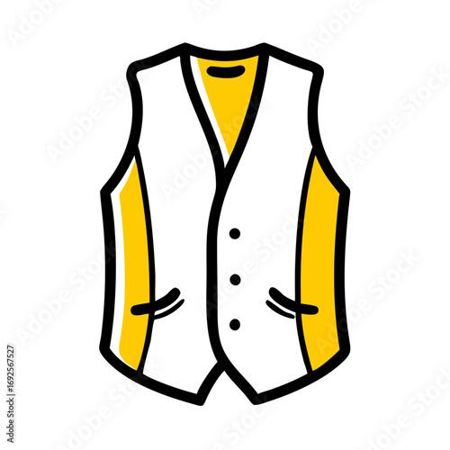 Men’s Waistcoat Vest hand drawing icon for web and graphic design