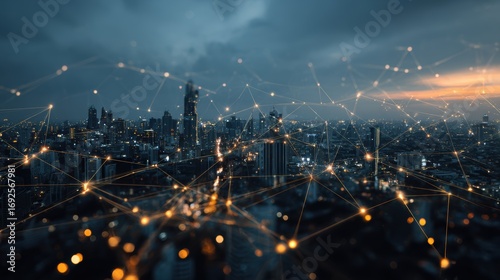 5G, 6G, Big data wireless network, high speed internet, cloud computing or connect diagram technology, Data storage, service, synchronize, online, financial, Connectivity global, smart city, Gen AI