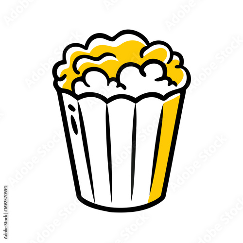 Pop Corn hand drawing icon for web and graphic design