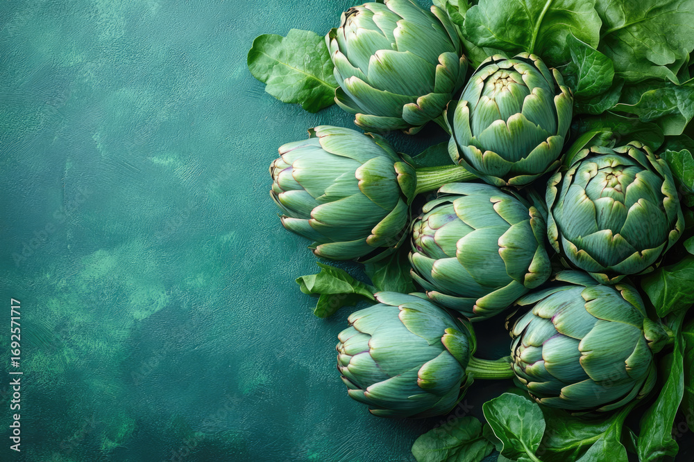 Obraz premium Fresh French Artichokes Displayed with Soft Lighting and Deep Focus