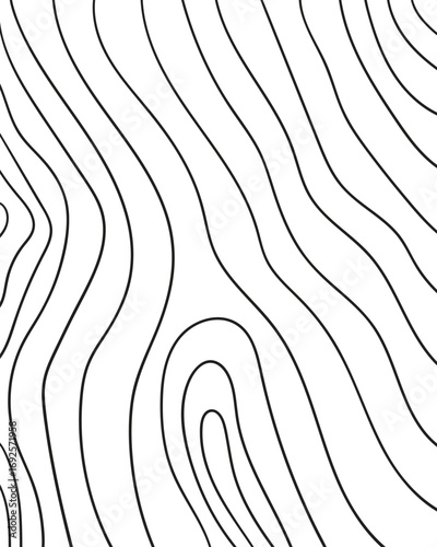 Abstract black and white wood grain pattern (Pinus spp.), natural texture lines resembling tree rings, perfect for backgrounds, wallpapers, and decorative design.