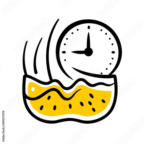 Skin Clock Aging hand drawing icon for web and graphic design