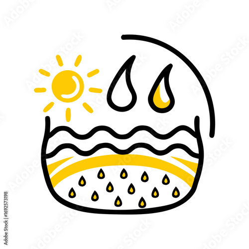 Skin Dryness hand drawing icon for web and graphic design