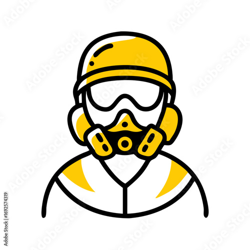 Soldier Gas Mask Protection hand drawing icon for web and graphic design
