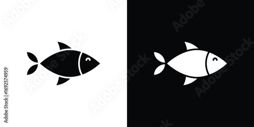 Fish icon logo. simple graphic symbols