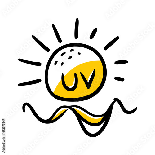 UV Index hand drawing icon for web and graphic design