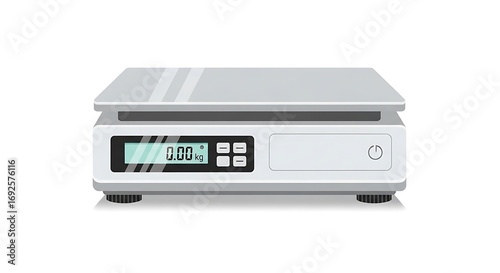 Sleek Digital Weighing Scale with Zero Reading Isolated Vector Illustration for Precision Measurement.