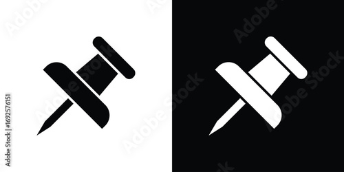 Thumbtack icon logo. simple graphic symbols