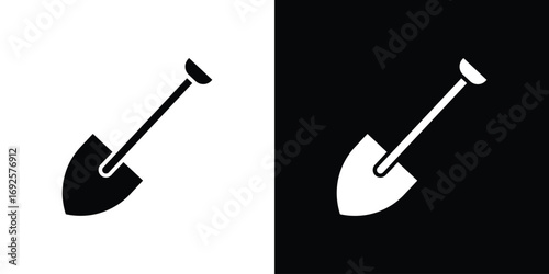 Shovel icon logo. simple graphic symbols