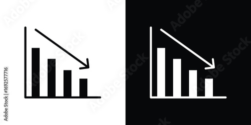 Reduction chart icon logo. simple graphic symbols