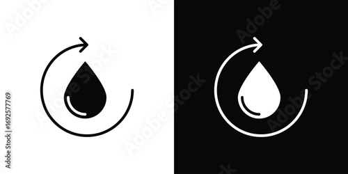 Recycle water icon logo. simple graphic symbols