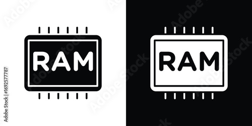 Ram memory icon logo. simple graphic symbols