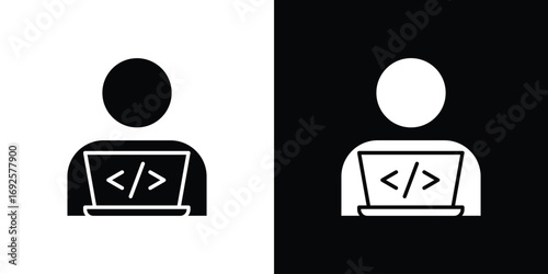 Programmer icon logo. simple graphic symbols