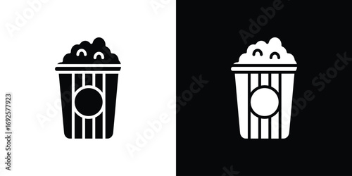 Popcorn icon logo. simple graphic symbols