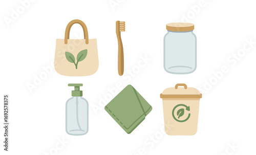 Eco friendly lifestyle set: reusable, sustainable essentials for daily use