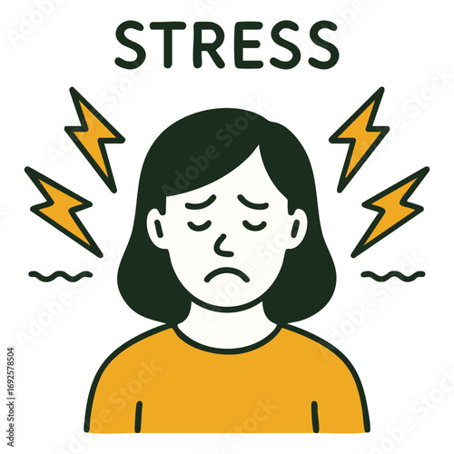 Workplace Stress Minimal Doodle Illustration