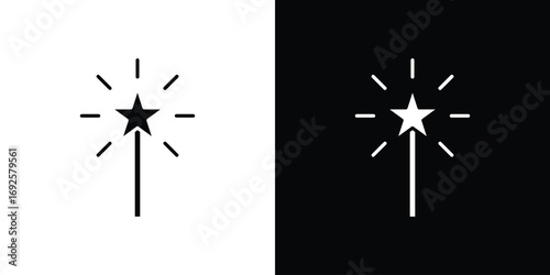 Magic wand icon logo. simple graphic symbols